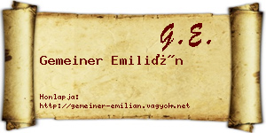 Gemeiner Emilián névjegykártya